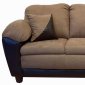 Mocha Fabric and Bicast Modern Sofa & Loveseat Set w/Options