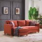 Pruva Valery Burgundy Sectional Sofa in Fabric by Bellona