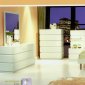 High Gloss White Finish Modern Bedroom w/Optional Casegoods