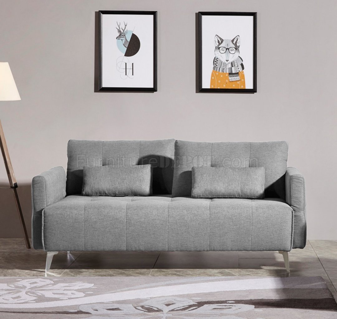 Alcoa Sofa in Grey Fabric by VIG w/ Adjustable Backrest