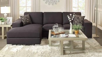 9677 Kamea Sectional Sofa in Black Fabric by Homelegance [HESS-9677 Kamea]