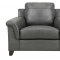 Leather Italia Sienna Sofa & Loveseat Set in Dark Gray w/Options