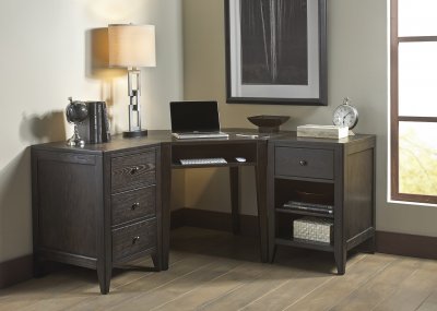 Autumn Oaks II Corner Office Desk 530-HO in Black by Liberty