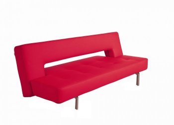 Red or Black Leatherette Modern Convertible Sleeper Sofa [IDSB-K15-B]