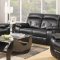 7720 Reclining Sofa in Black Faux Leather w/Options