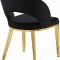 Roberto Dining Chair 765 Set of 2 Black Velvet Fabric - Meridian