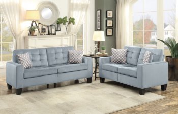 Latana Sofa & Loveseat 9957GY in Gray Fabric by Homelegance [HES-9957GY-Latana]