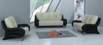 Two-Tone Leather Living Room Set with Metal Legs [PKS-S388-A]