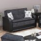 Oklahoma Sofa Bed in Grey Fabric & Black Vinyl w/Options