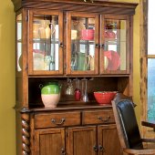 Walnut Finish Casual Buffet with Rope Twist Details