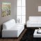 White Bonded Leather Modern Sofa & Loveseat Set