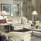 Two-Tone Microfiber and Vinyl Modern Sofa & Loveseat Set