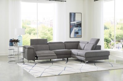 Cinque Power Recliner Sectional 8256FBR in Gray by Homelegance