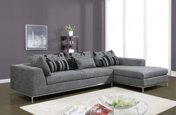 U113 Sectional Sofa in Gray Fabric by Global [GFSS-U113-SEC Gray]