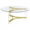 Janessa Coffee Table 3Pc Set 710068 Clear & Brass by Coaster