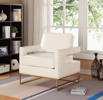 Amelia Accent Chair 512 in White Bonded Leather by Meridian