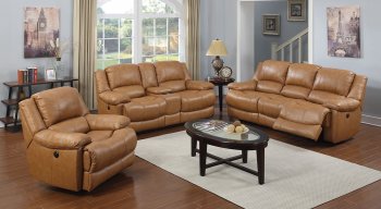 Marshall Avenue Power Motion Sofa Set in Cream Leather [MSS-Marshall Avenue Asuza Cream]