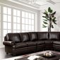 Edith Sectional Sofa CM6579 - Dark Brown Top Grain Leather Match