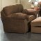 Brown Microfiber Transitional Living Room w/Sewn-on Arm Pillows