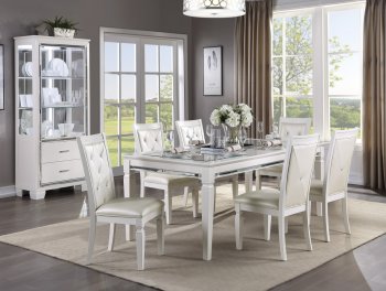 Allura 7Pc Dining Set 1916W in White by Homelegance [HEDS-1916W-84-Allura]