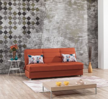 Romano Sofa Bed in Orange Fabric by Casamode