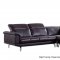 S195 Sectional Sofa in Dark Brown Leather by Beverly Hills