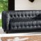 Black Top Grain Italian Tufted Leather Modern 4PC Sofa Set