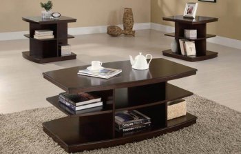 Espresso Finish Modern Coffee Table w/Optional End Table [ABCCT-4249]