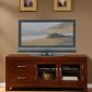 Espresso Finish Modern TV Stand w/Framed Glass Doors