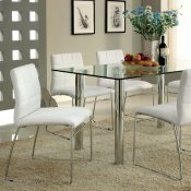 CM8319T-WH Oahu 7Pc Dinette Set w/White Leatherette Chairs