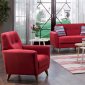 Nora Zigana Marsala Sofa Bed in Red Fabric by Istikbal w/Options