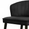 Cassie Counter Stool 793 Set of 2 Black Velvet Fabric - Meridian