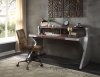 Brancaster Office Desk 92857 in Aluminum & Brown by Acme