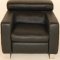 Black Top Grain Leather Modern Chair w/Adjustable Back