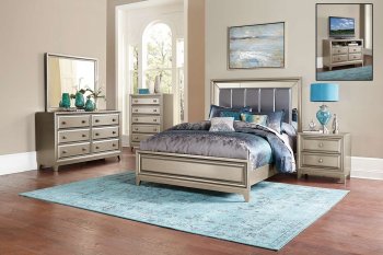 Hedy Bedroom 1839 in Silver Tone by Homelegance w/Options [HEBS-1839 Hedy]