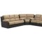 Two-Tone Hot Chocolate Fabric Reclining Sectional Sofa