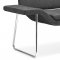 Gray Microfiber Contemporary Bench with Chrome Steel Frame