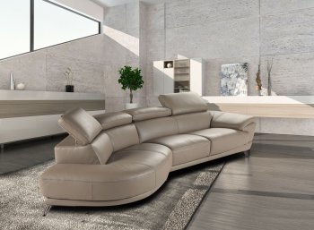 Marisol Sectional Sofa in Taupe Premium Leather by J&M [JMSS-Marisol Taupe]