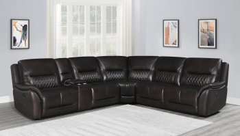 Jeremy Motion Sectional Sofa 609700 in Dark Brown by Coaster [CRSS-609700 Jeremy]