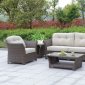 Bowbells 6PC Outdoor Patio Set CM-OS1829BR in Brown & Beige