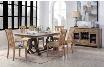 Nathaniel 5Pc Dining Room Set 62330 in Maple by Acme w/Options [AMDS-62330-Nathaniel]