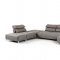 Zip Sectional Sofa in Grey Fabric by VIG w/Moveback Backrests