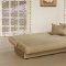 Contemporary Dark Beige Microfiber Sofa Bed w/Storage Unit