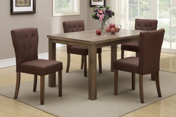 F2403 Dining Set 5Pc by Boss w/Chocolate Linen Chairs [PXDS-F2403-F1381]