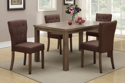 F2403 Dining Set 5Pc by Boss w/Chocolate Linen Chairs