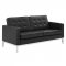 Loft Sofa in Black Faux Leather by Modway w/Options