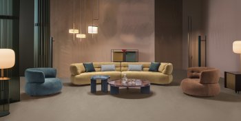 HF5509 Sofa in Mustard Fabric by J&M w/Optional Accent Chairs [JMS-HF5509]