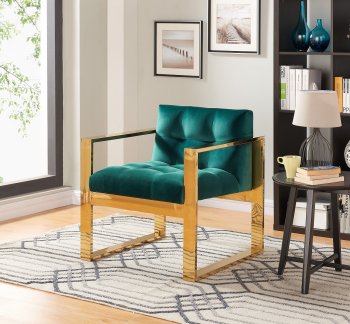 Mia Accent Chair 514 Green Velvet by Meridian [MRCC-514Green-Mia]