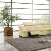 8021 Reclining Sectional Sofa in Light Beige Full Leather by ESF