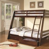 460228 Twin over Full Bunk Bed in Cappuccino by Coaster